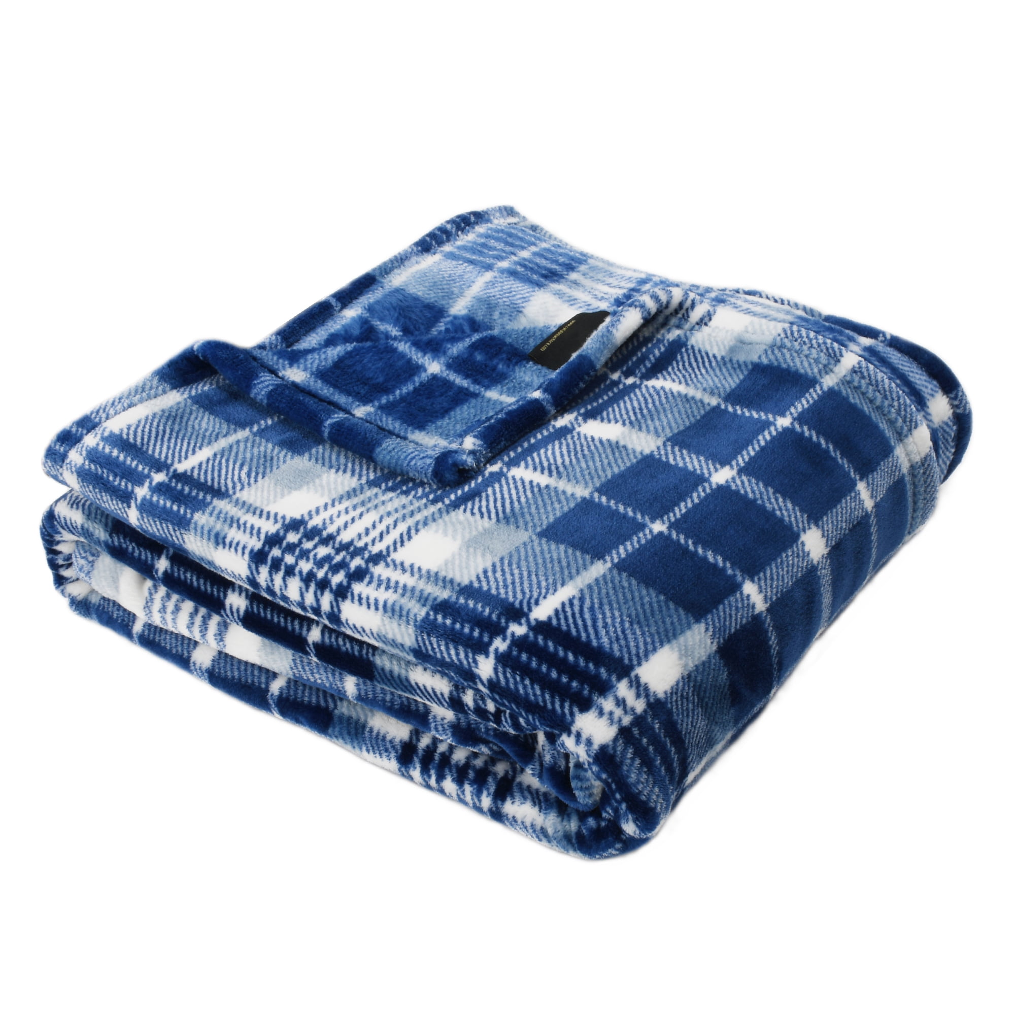 Tirrinia Blue Buffalo Plaid Fleece Blanket 50" X 60" Flannel TV Throw Microfiber-Super Soft & Comfy for Bedding Sofa Car Camping, All Seasons, Machine Washable