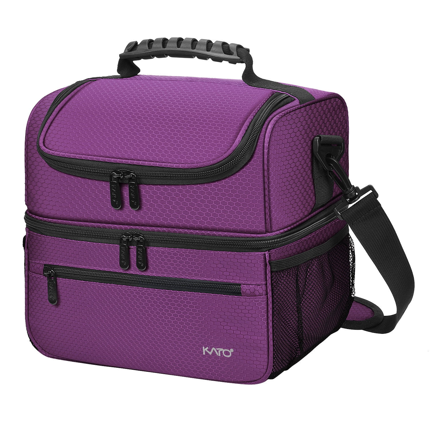 Purple Double Compartment Insulated Lunch Bag for Adults