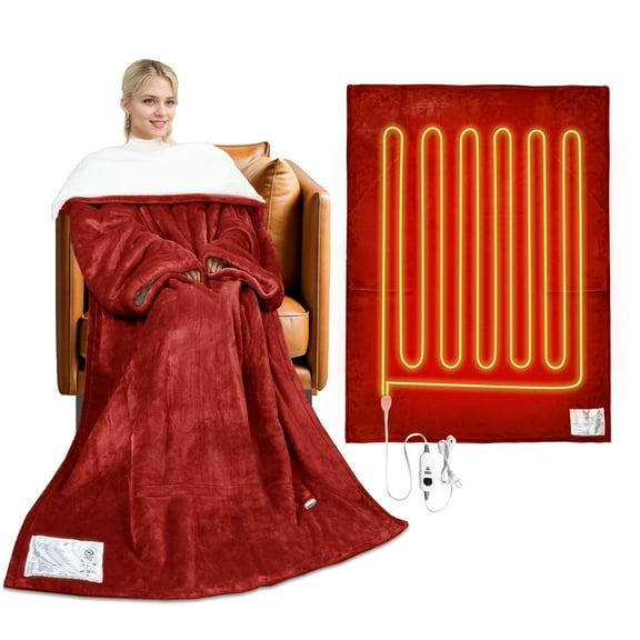 Tirrinia Heated Blanket, Soft Comfortable Skin Friendly Breathable Temperature Controlled Wearable Heated Blanket, The Heated Lap Blanket For Sleeping And Resting At Home