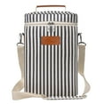 thumbnail image 1 of Tirrinia Insulated 2 Bottle Wine and Drinks Carrier Tote Cooler Bag for Travel Picnic with Padded Champagne Glass Carrying Case, Unique Mothers Day Gifts, 1 of 8