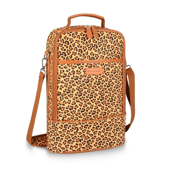 Tirrinia Insulated 2 Bottle Wine Carrier Tote Cooler Bag for Travel Picnic Padded Champagne Glass