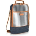 thumbnail image 1 of Tirrinia Insulated 2 Bottle Wine Carrier Tote Cooler Bag for Travel Picnic Padded Champagne Glass, 1 of 8