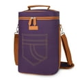 thumbnail image 1 of Tirrinia Insulated 4 Bottle Wine Carrier Tote Cooler Bag for Travel Picnic Padded Champagne Glass Carrying Case Leather, Fathers Day Gifts, 1 of 7