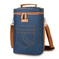 thumbnail image 1 of Tirrinia Insulated 4 Bottle Wine Carrier Tote Cooler Bag for Travel Picnic Padded Champagne Glass Carrying Case Leather, 1 of 7