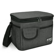 Tirrinia Insulated Lunch Bag, All Ages, Leakproof Reusable Insulated Bag, Zipper Pockets, Charcoal