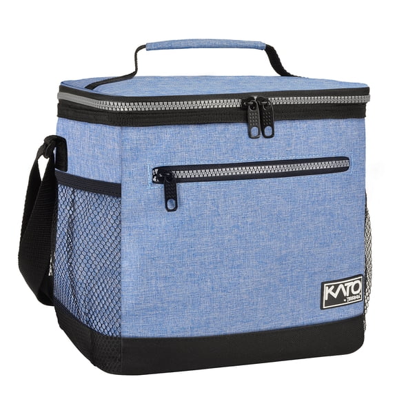 Tirrinia Insulated Lunch Box for Men, Thermal Reusable Portable Soft Cooler Bag, Womens Lunch Bags for Work, Adjustable Shoulder Strap, Light Blue, 10L