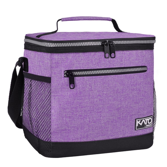 Tirrinia Insulated Lunch Bag for Women and Men, Leakproof Thermal Reusable Lunch Box, Tall Meal Prep Lunch Cooler Tote, Large, 10L, Purple, 10” x 8.5” x 9.3”