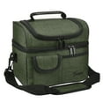 thumbnail image 1 of Tirrinia Insulated Lunch Box for Men Women, Leakproof Thermal Bento Lunch Bag Cooler Tote, Dual Compartment with Shoulder Strap, 10.3" x 7.5" x 8.6", Green, 1 of 8