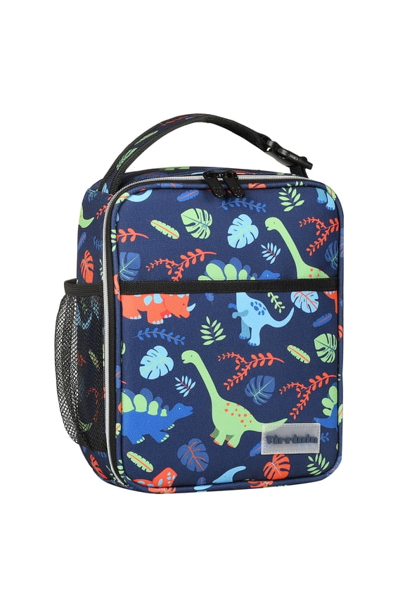 Insulated Lunch Box for Men Women, Portable Thermal Small Lunch Bag for Office Work Picnic, Reusable Compact Lunchbox Cooler Tote for Adults, Dinosaur