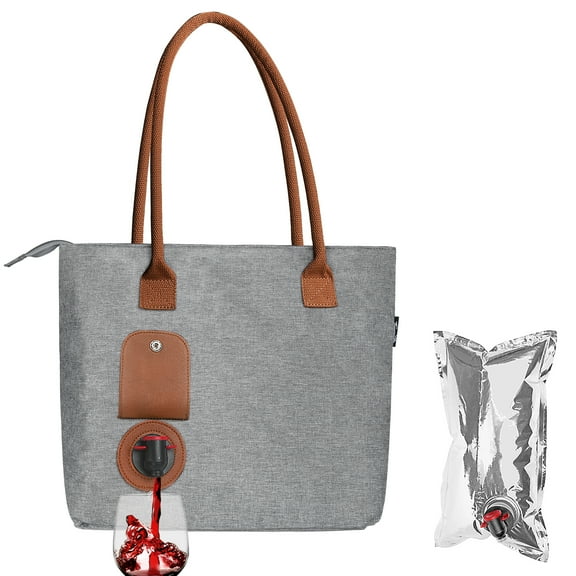 Tirrinia Insulated Wine Tote Bag, Gray