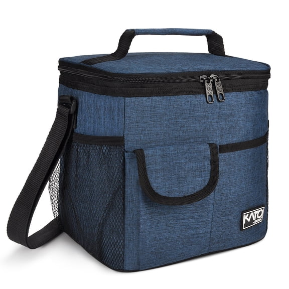 Tirrinia Large Insulated Lunch Bag for Men, Women, 10L Adult Double-Layer Leakproof Bag, Black