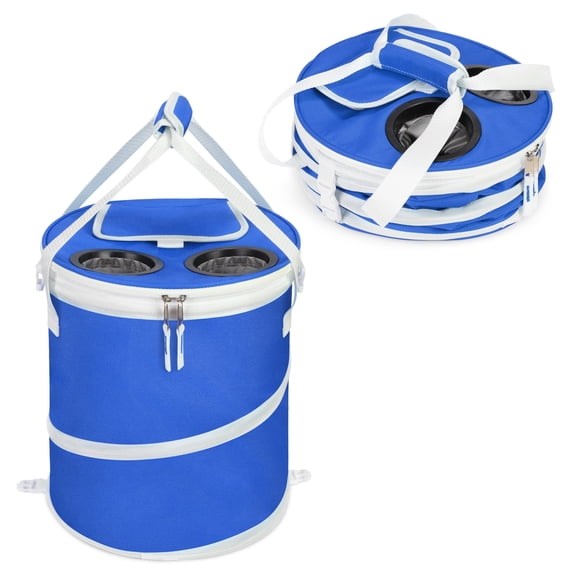 Tirrinia Pop-Up Collapsible Cooler 12.5 qt Soft-Sided Coolers with Cup Holder, Blue