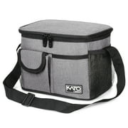 Tirrinia Leakproof Insulated Lunch Bags for Women, Men And Kids, Heat-welded Technology, Thermal Bento Lunch Box Tote, Medium, Gray, 8L/ 15 Cans, 10" x 7" x 7.7