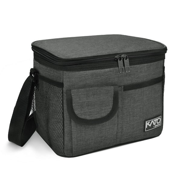 Tirrinia Lunch Bag for Men Women, Spacious Insulated Lunch Box, Leak Resistant and Easy Clean, Adjustable Strap, Extra Side Pockets, Charcoal
