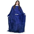 thumbnail image 1 of Tirrinia Microplush Sherpa Blanket with Sleeves for Women and Men Blue 3.19 lb, 72" x 55", 1 of 8