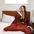 thumbnail image 1 of Tirrinia Microplush Sherpa Throws Blanket with Sleeves for Women and Men Wine 3.88 lb, 72" X 55", 1 of 8