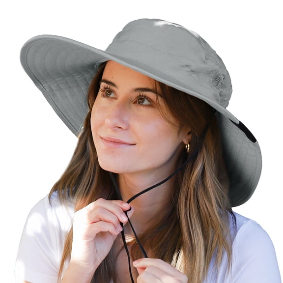 Tirrina Women's Outdoor Sun Protection Fishing Cap with Neck Flap Wide Brim Mesh Hat for Travel Camping Hiking Hunting