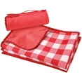 thumbnail image 1 of Tirrinia Large Picnic Blanket Beach Blankets, 80''x60'' Gingham Picnic Mat Waterproof Sand Proof Foldable Portable for Outdoor Camping Hiking Travel Grass Park Music Festival Lawn Mats, Red, 1 of 8