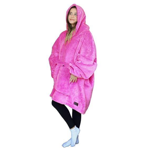 Tirrinia Oversized Blanket Hoodie, Wearable Fluffy Sherpa Blanket, Cozy Sweatshirt Blanket Gift for Adult Women Men Girlfriend