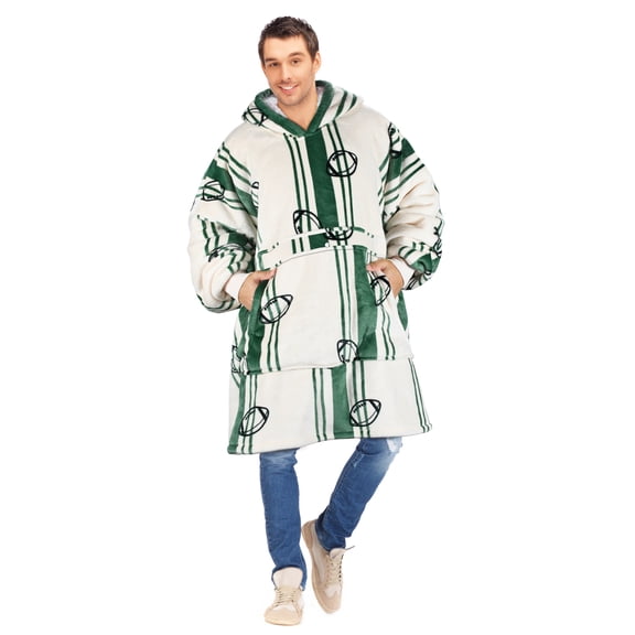 Tirrinia Oversized Blanket Hoodie, Wearable Fluffy Sherpa Blanket, Cozy Sweatshirt Blanket Gift for Adult Women Men Girlfriend