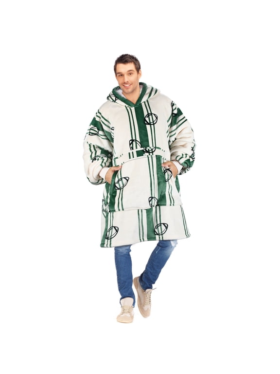Oversized Blanket Hoodie, Wearable Fluffy Sherpa Blanket, Cozy Sweatshirt Blanket Gift for Adult Women Men Girlfriend