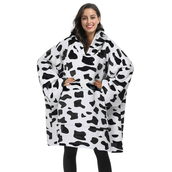 Tirrinia Oversized Blanket Hoodie, Wearable Fluffy Sherpa Blanket, Cozy Sweatshirt Blanket Gift for Adult Women Men Girlfriend