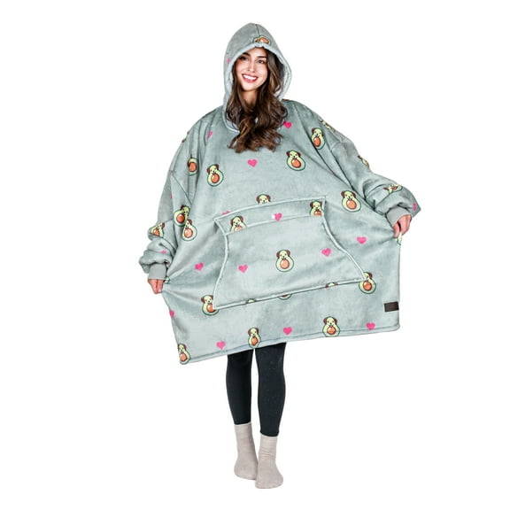 Tirrinia Oversized Blanket Hoodie, Wearable Fluffy Sherpa Blanket, Cozy Sweatshirt Blanket Gift for Adult Women Men Girlfriend