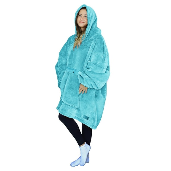 Tirrinia Oversized Blanket Hoodie, Wearable Fluffy Sherpa Blanket, Cozy Sweatshirt Blanket Gift for Adult Women Men Girlfriend