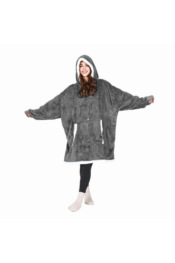 Oversized Blanket Hoodie, Wearable Fluffy Sherpa Blanket, Lightweight Cozy Sweatshirt Blanket Gift for Adult Women Men