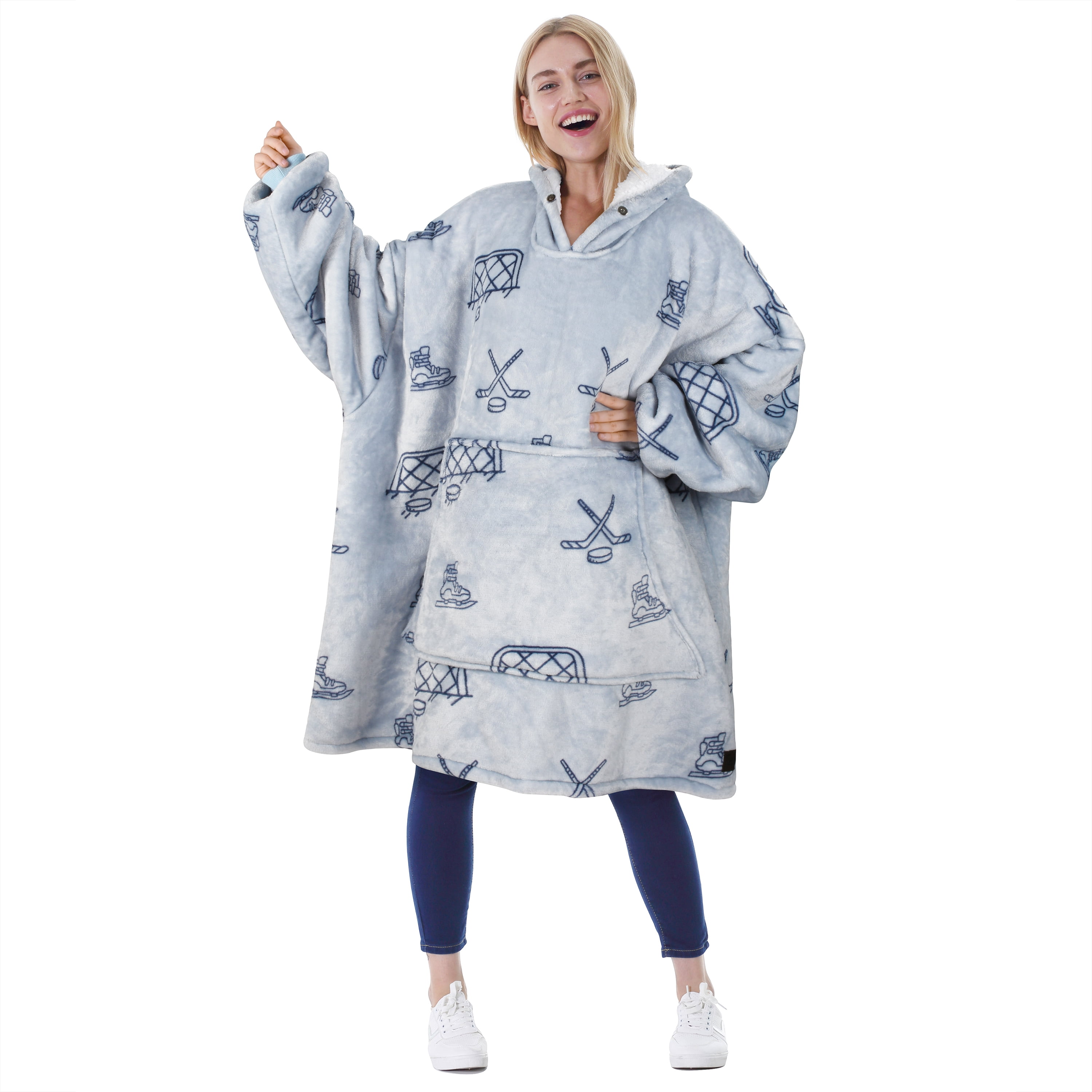 Tirrinia Oversized Wearable Blanket Hoodie, Blanket Hoodie for Women Men Adult, Soft Blanket Sweatshirt Hoodie, Large Pocket
