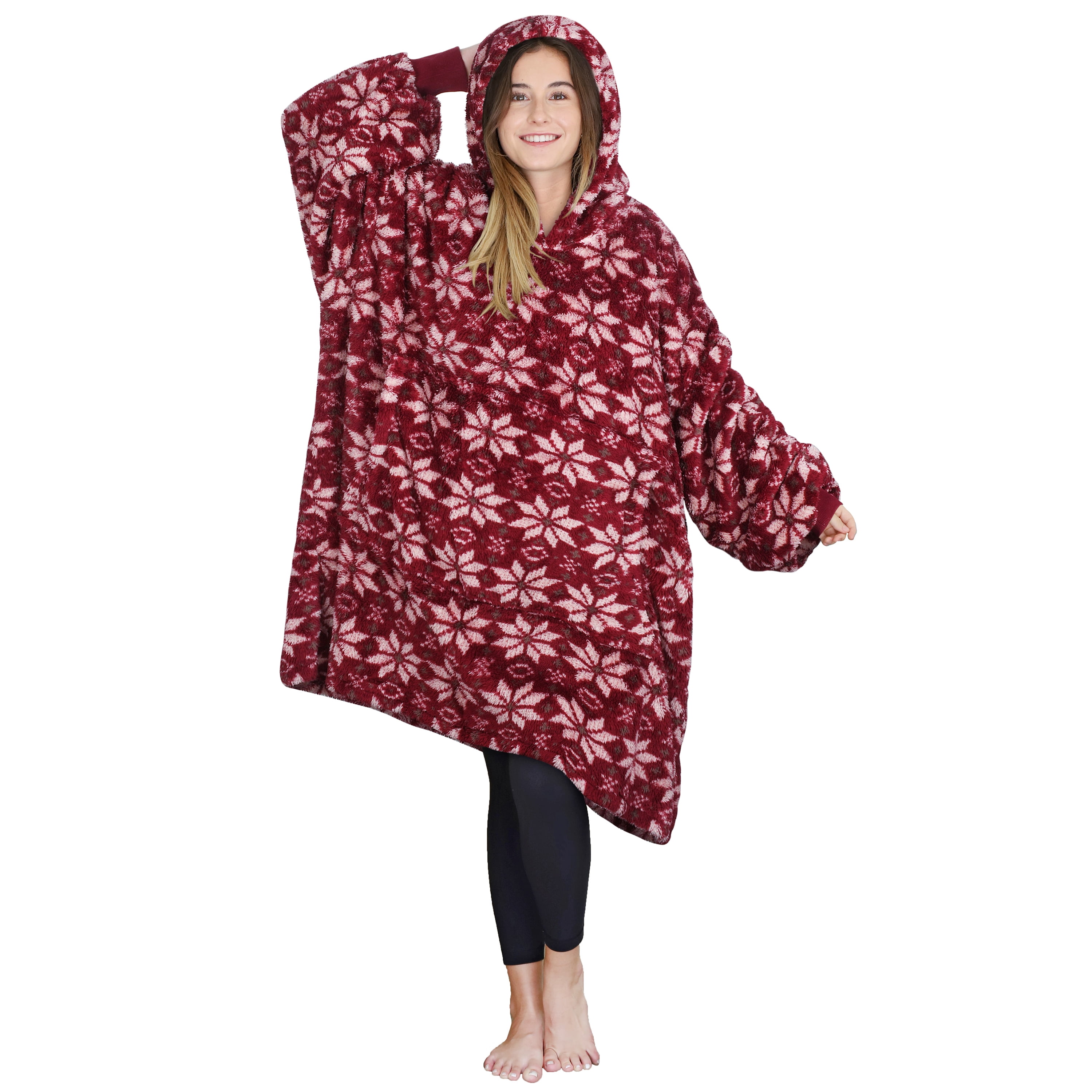 Tirrinia Oversized Wearable Blanket Sweatshirt Comfortable Plush Giant