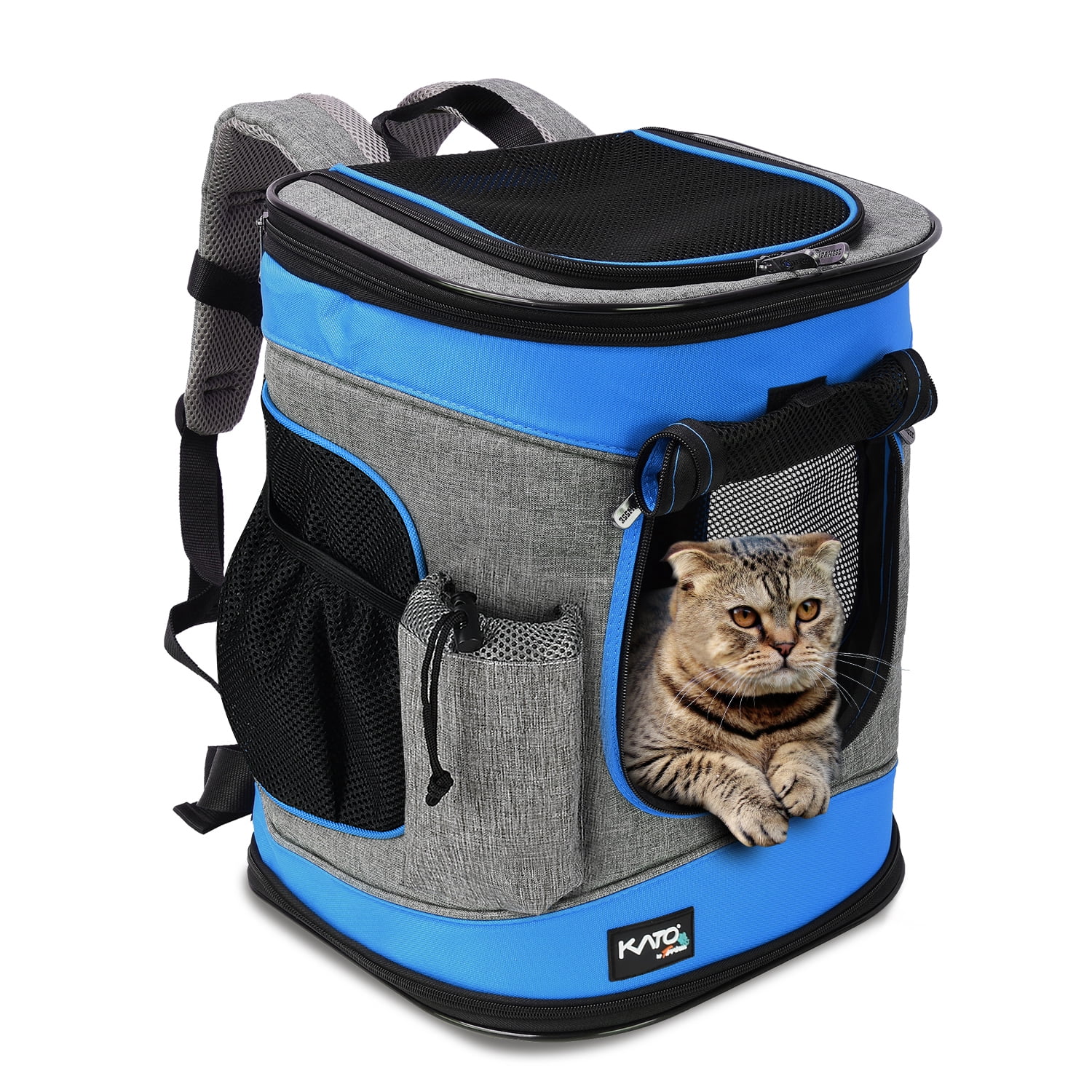 Tirrinia Pet Carrier Backpack for Dogs and Cats up to 15 LBS Comfort Dog Cat  Carrier Travel Bag Breathable for Hiking, Walking, Cycling & Outdoor Use  16H x13.2L x12W Blue 