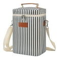 thumbnail image 1 of Tirrinia Polyester Leakproof Insulated Wine Tote Cooler Bag,Wine Carrier,Champagne Carrier Bag,Portable Waterproof Wine Bag with Removable Compartment and Top Strap,Wine Gifts for Wine Lovers,Stripe, 1 of 7