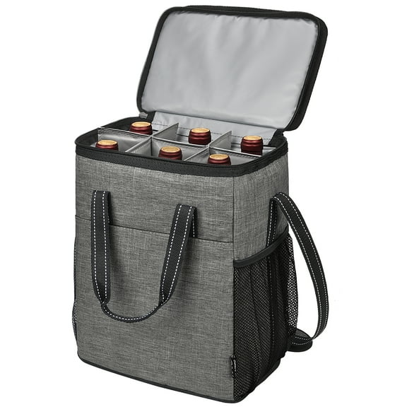 Tirrinia Polyester Leakproof Insulated Wine Tote Cooler Bag,Wine Carrier,Champagne Carrier Bag,Portable Waterproof Wine Bag