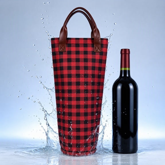 Tirrinia Polyester Leakproof Insulated Wine Tote Cooler Bag,Wine Carrier,Champagne Carrier Bag,Portable Waterproof Wine Bag