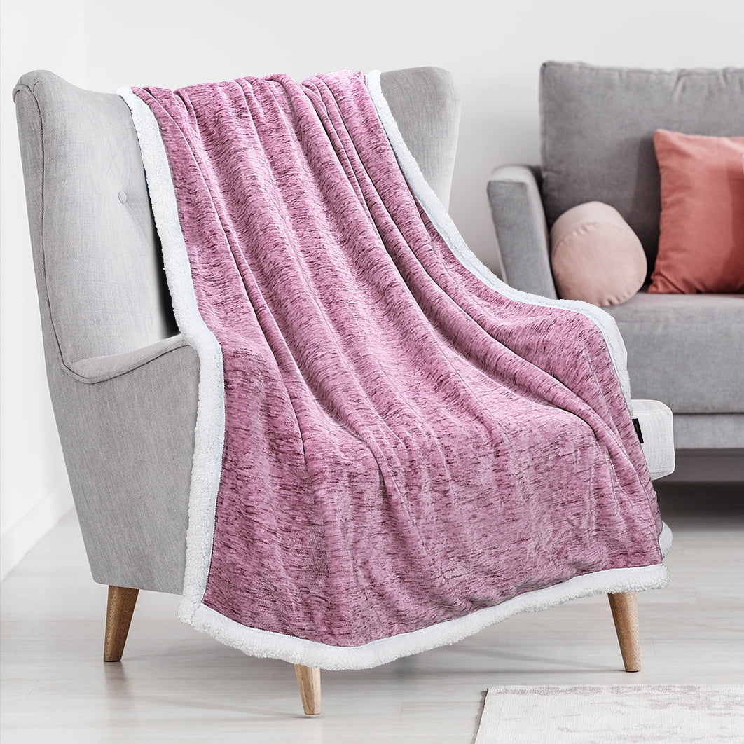 Tirrinia Sherpa Throw Blanket Snow 50" x 60", Super Soft Micro Fleece Plush Bed Throw TV Blanket
