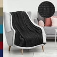 thumbnail image 1 of Tirrinia Sherpa Throw Couch Blanket, Super Soft TV Blanket, Black Chevron, 50'' x 60'', 1 of 6