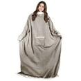 thumbnail image 1 of Tirrinia Sherpa Wearable Blanket Ultra Soft Comfy Warm Plush Full Body Throw with Sleeves, Reading Wrap TV Blankets Robe Cover for Adult Grandma Women and Men, Camel, 1 of 7