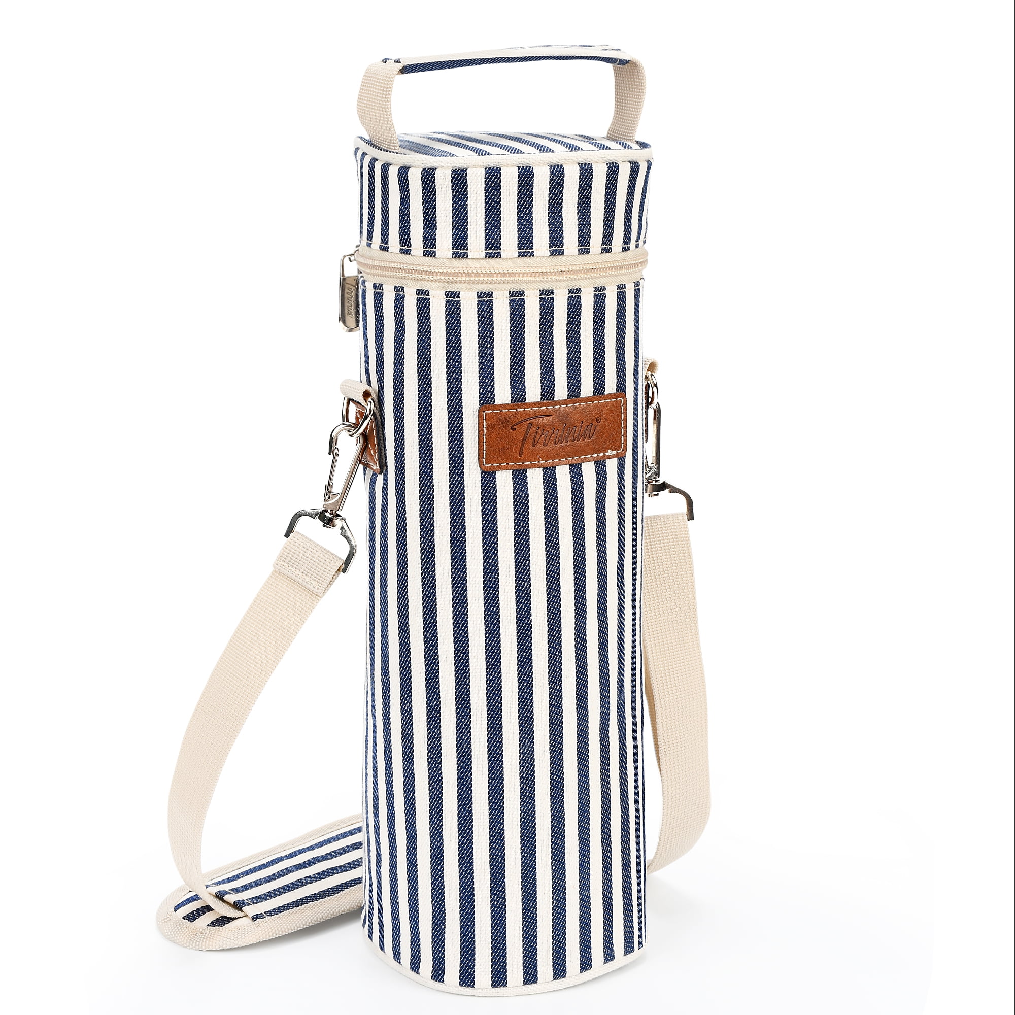 Tirrinia Single Wine Cooler Bags Insulated Padded Portable Wine Tote Carrier for Travel BYOB Restaurant Wine Tasting Party Great Gift for Wine