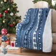 thumbnail image 1 of Tirrinia Snowflake Sherpa Throw Blanket 50"" x 60"", Super Soft Fluffy Sherpa Throw TV Blanket Decorative Blanket for Bed Couch Holidays | Catalonia series | Blue, 1 of 7