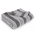 thumbnail image 1 of Tirrinia Striped Acrylic Blanket TV Throw 50" x 60", Super Soft Warm Comfy Blankets Bedding Couch Cabin Decorative All Season Throws, Gray, 1 of 8