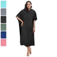 thumbnail image 1 of Tirrinia Surf Poncho Changing Towel with Hood, Quick Dry Microfiber Wetsuit Changing Robe for Surfing Beach Swim Pool Water Sports, Oversized, Black, 1 of 8