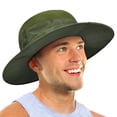 thumbnail image 1 of "Tirrinia Wide Brim Sun Hats Safari Fishing Boonie Cap for Adults and Teens, Unisex, Green ", 1 of 7