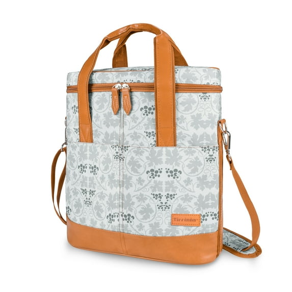 Tirrinia Wine Cooler bag - 3 Bottle Travel Insulated Padded Wine Carrier Tote Bag with Handle and Adjustable Shoulder Strap