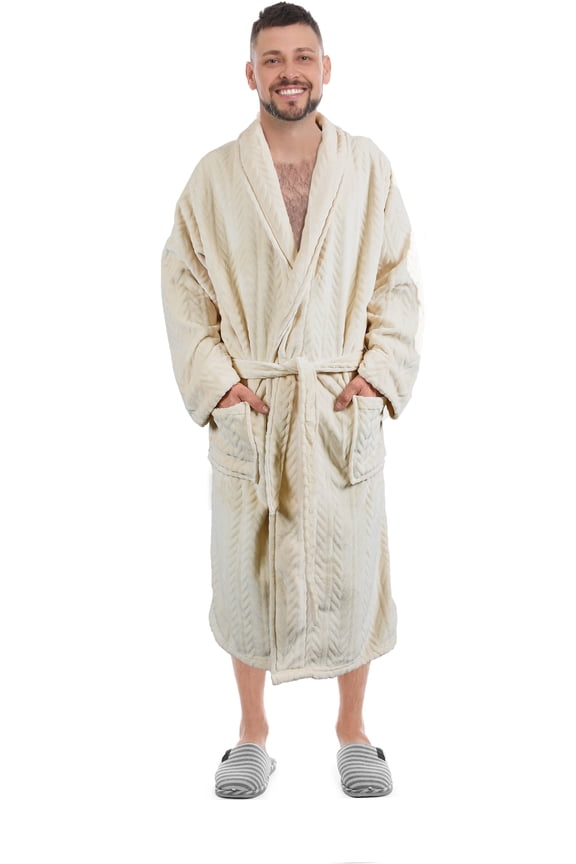 Womens Super Soft Warm Microfiber Fleece Plush Bathrobe Spa Robe with Pockets Large