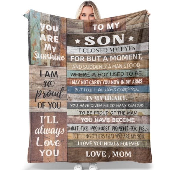 Tiruiarec Gifts for Son Blanket, Son Gifts from Mom Dad, to My Adult Son Gift Ideas, Birthday Christmas Graduation Gift for Grown Sons Teen Boys Blanket 50"X 40"