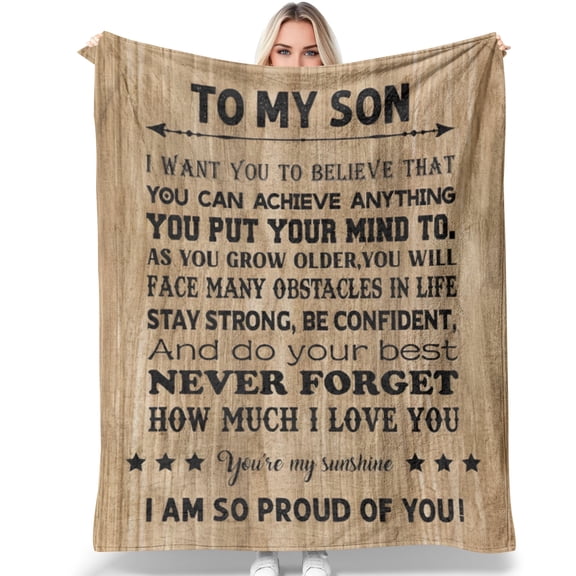 Tiruiarec Gifts for Son Blanket, Son Gifts from Mom Dad, to My Adult Son Gift Ideas, Birthday Christmas Graduation Gift for Grown Sons Teen Boys Blanket 60"X 50"
