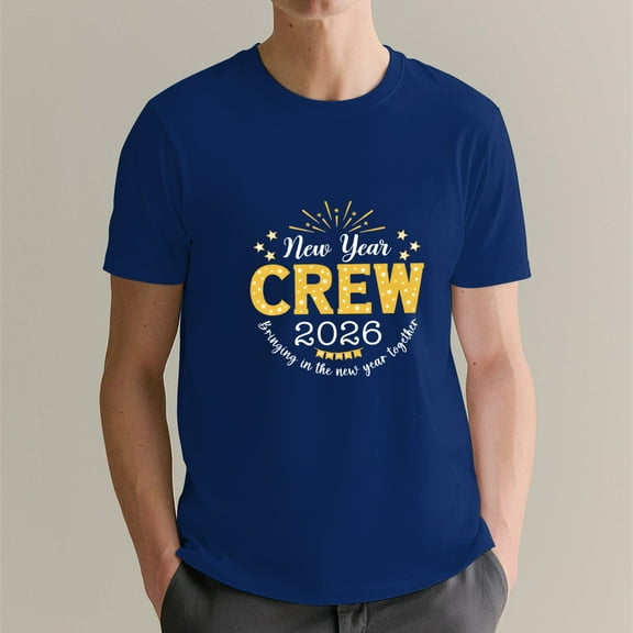 Tiruiarec Happy New Year T-Shirt Men Women Crew Neck Cotton Shirt Short Sleeve 2026 Shirts L