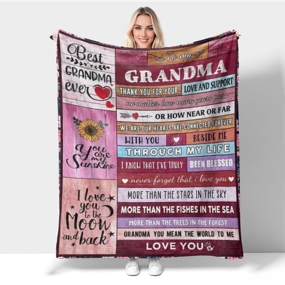 Tiruiarec to My Grandma Blanket 40"X 30", Best Gifts for Grandma from Granddaughter Grandson, Christmas Mothers Day for Grandmother