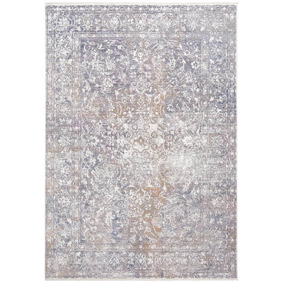 Tirza Luxury Distressed Ornamental Area Rug, Lavendar/Gray/Gold, 7ft-10in x 10ft